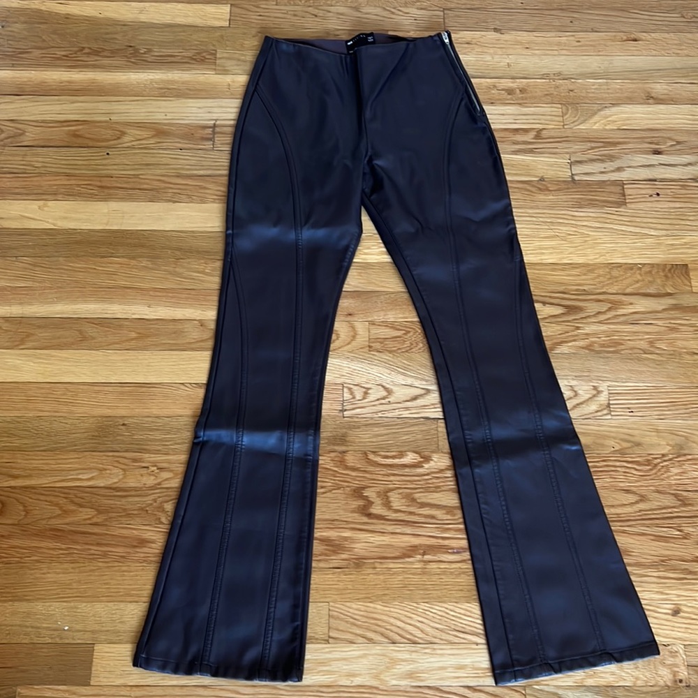 Brown leather pants